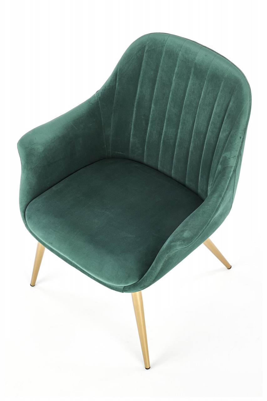 Poze Fotoliu catifea Elegance verde - H79 cm