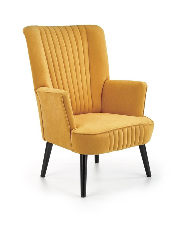 Fotoliu delgado velvet mustariu – h100 cm