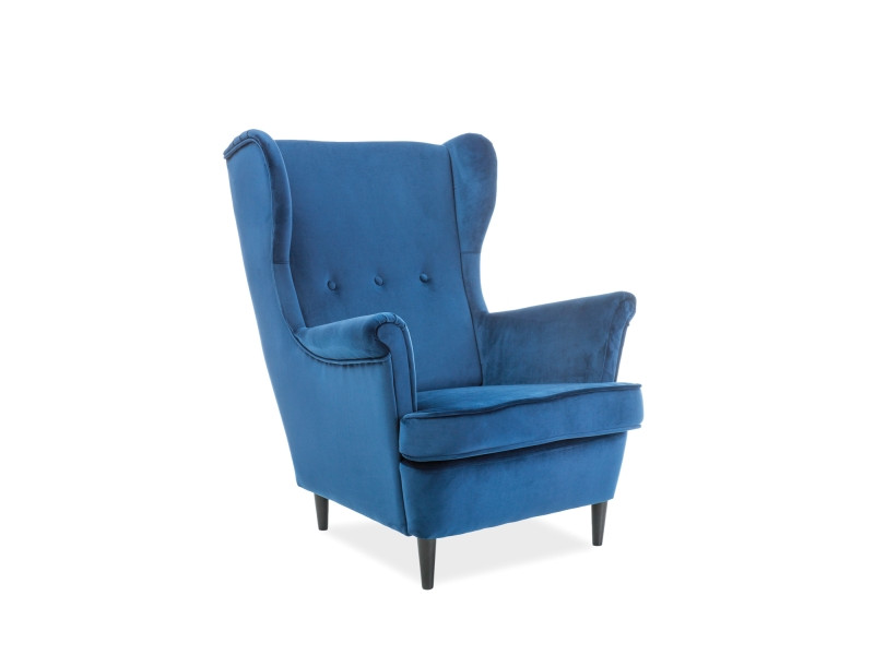 Fotoliu lord velvet bleumarin blu86/wenge