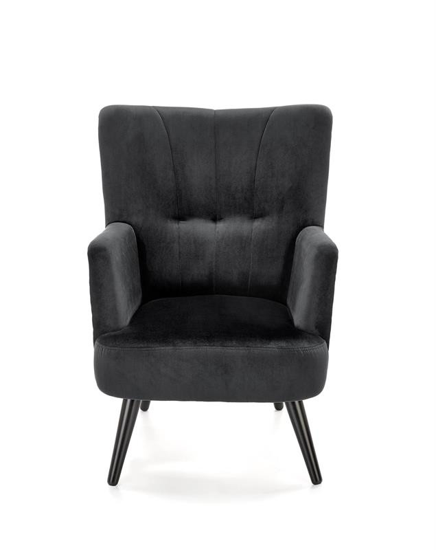 Poze Fotoliu Pagoni velvet negru - H95 cm