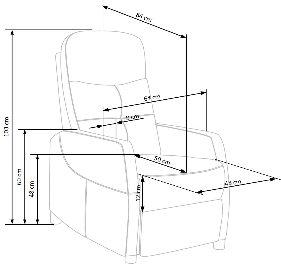Poze Fotoliu recliner Felipe 2 velvet verde - H103 cm