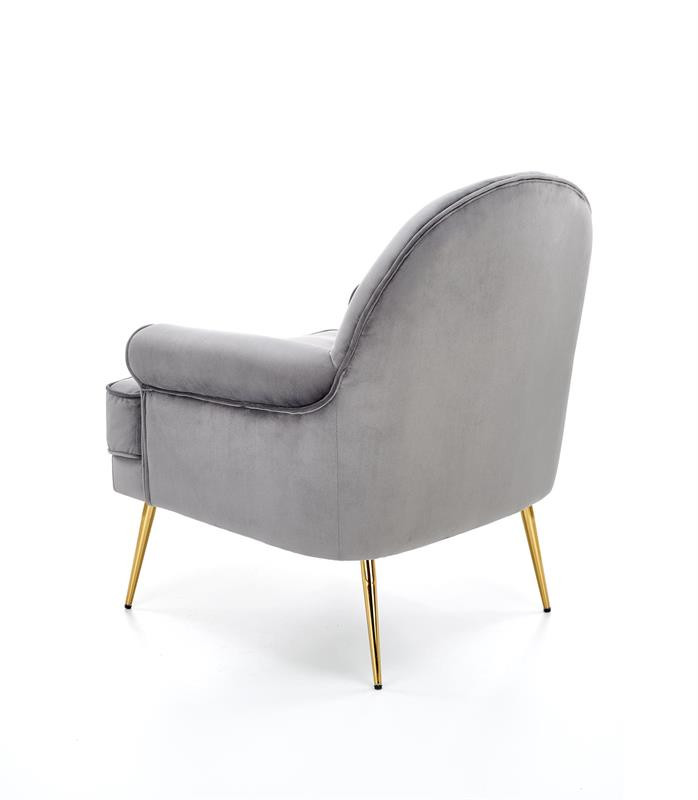 Poze Fotoliu Santi velvet gri/gold - H88 cm