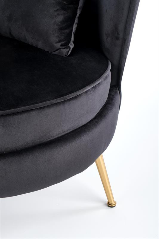 Poze Fotoliu tapitat Almond negru – H87 cm