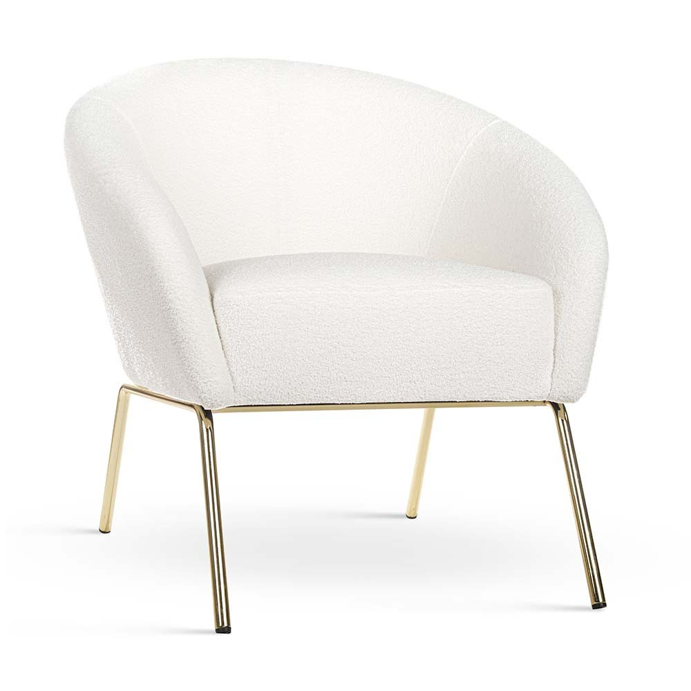 Poze Fotoliu tapitat Cherry crem/gold plusat – H84 cm
