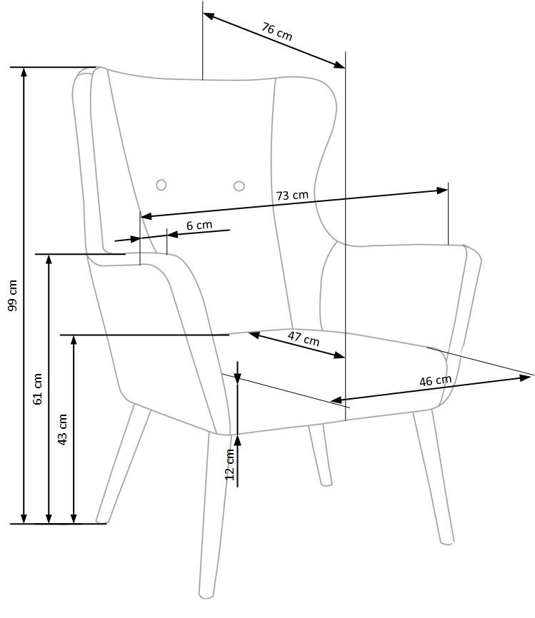 Poze Fotoliu tapitat Cotto Mustariu – H 99 cm