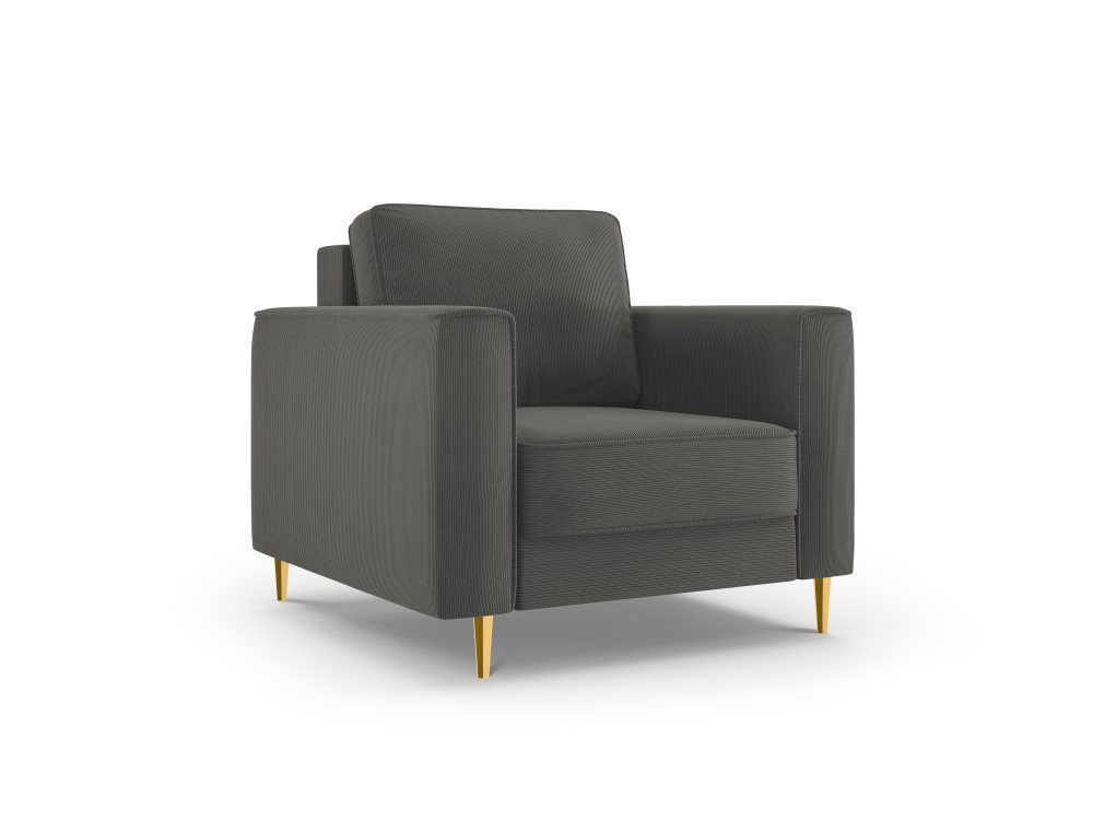 Poze Fotoliu tapitat Fano velvet/picioare gold – L98 x l97 x h88 cm