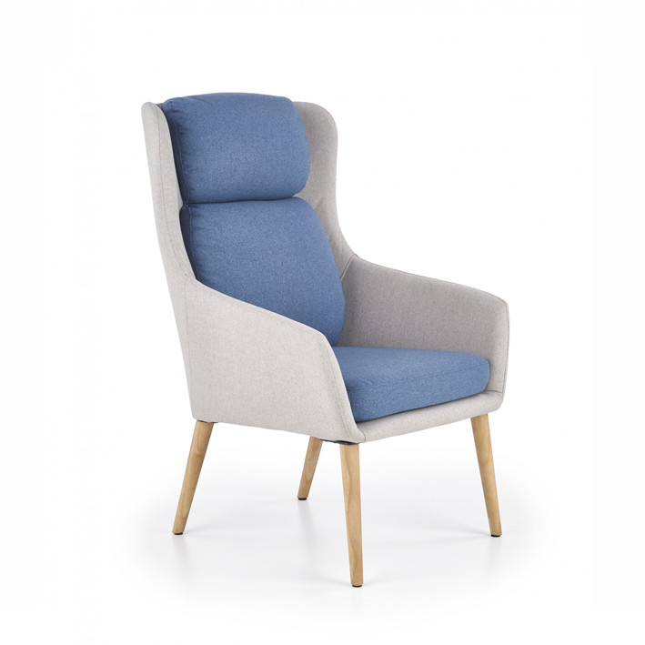Poze Fotoliu tapitat Purio gri-albastru - H 103 cm