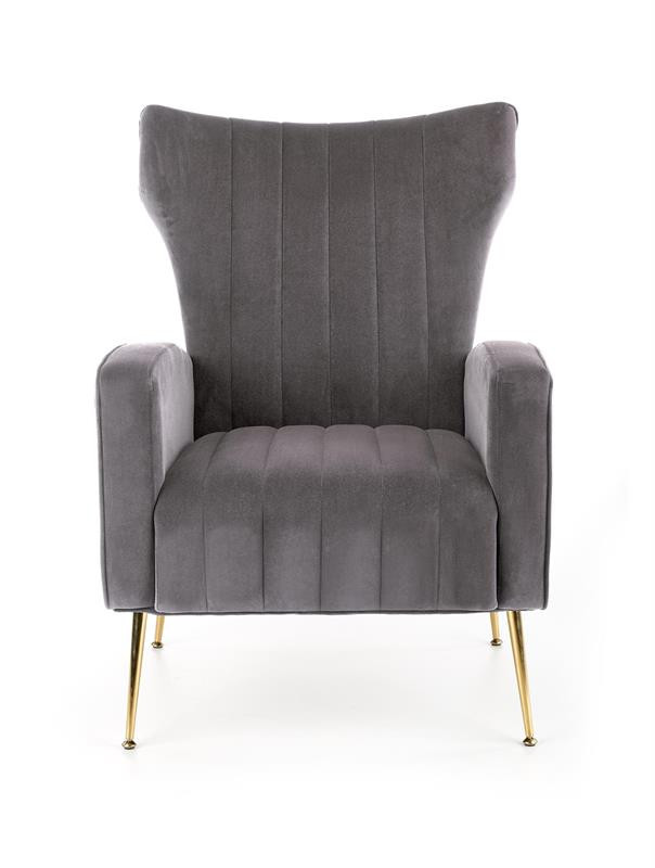 Poze Fotoliu tapitat Vario velvet gri/gold – H 100 cm