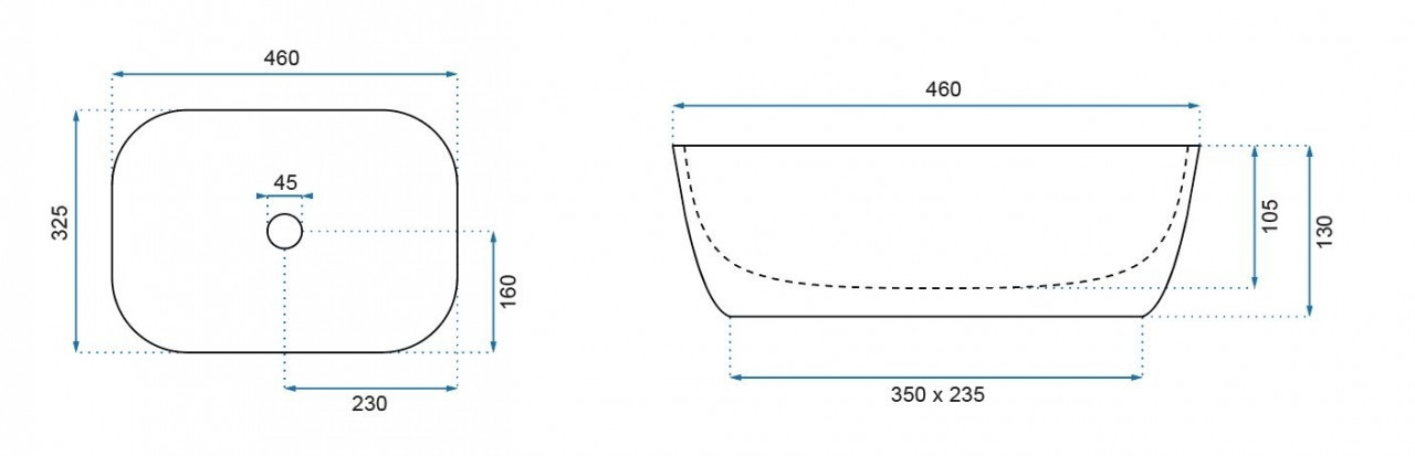 Poze Lavoar Belinda Marmura Mat ceramica sanitara - 46 cm