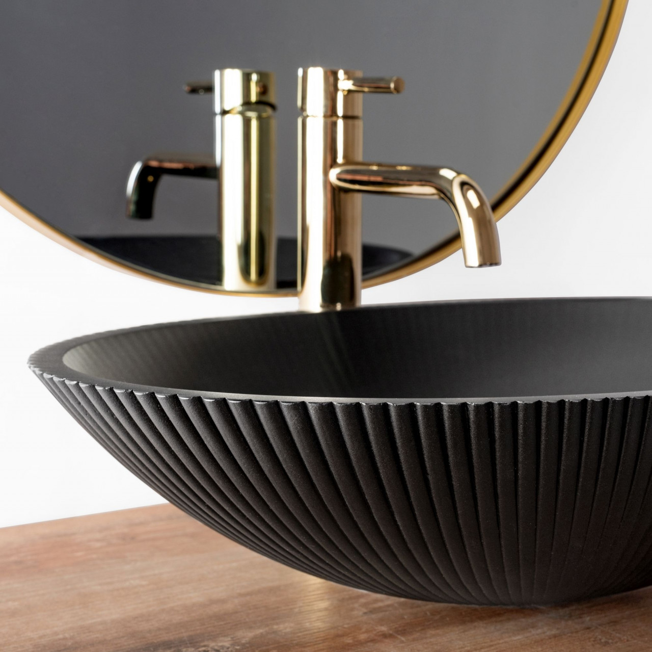Poze Lavoar Della negru mat L51 cm