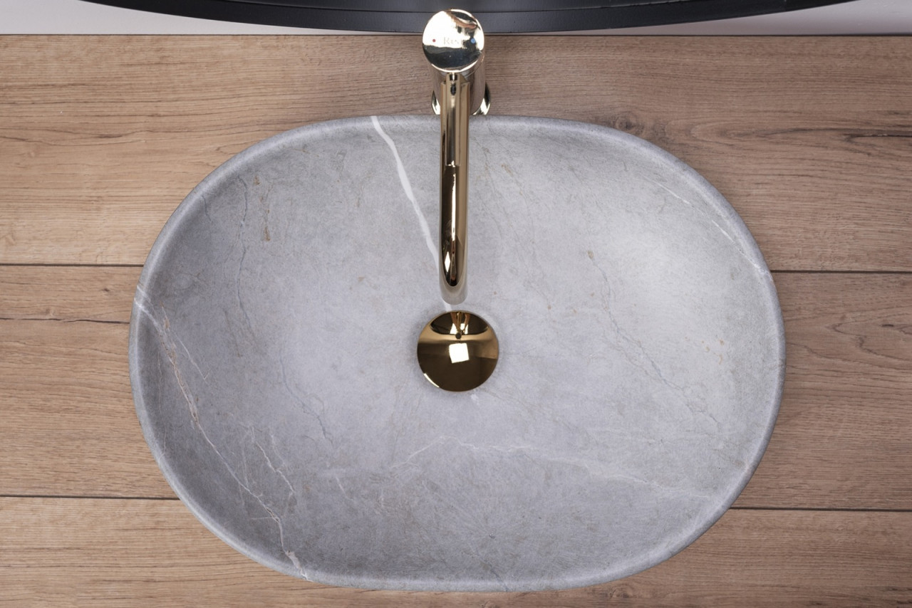 Poze Lavoar Lara Gri ceramica sanitara - 48,5 cm