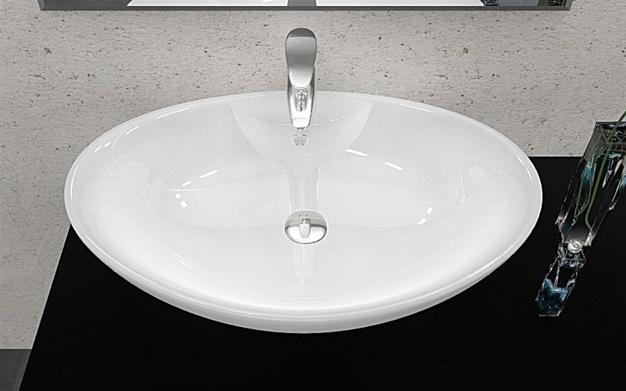 Poze Lavoar Rosa Alb ceramica sanitara - 66 cm