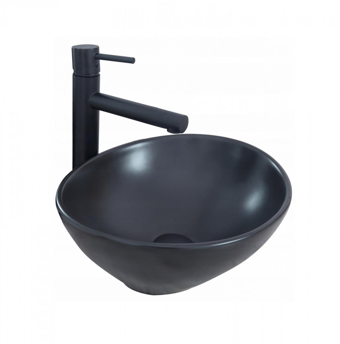 Lavoar Sofia negru mat ceramica sanitara – 41 cm