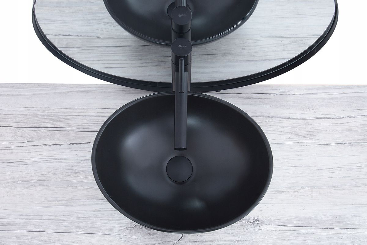 Poze Lavoar Sofia negru mat ceramica sanitara – 41 cm