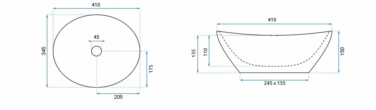 Poze Lavoar Sofia Stone ceramica sanitara - 41 cm