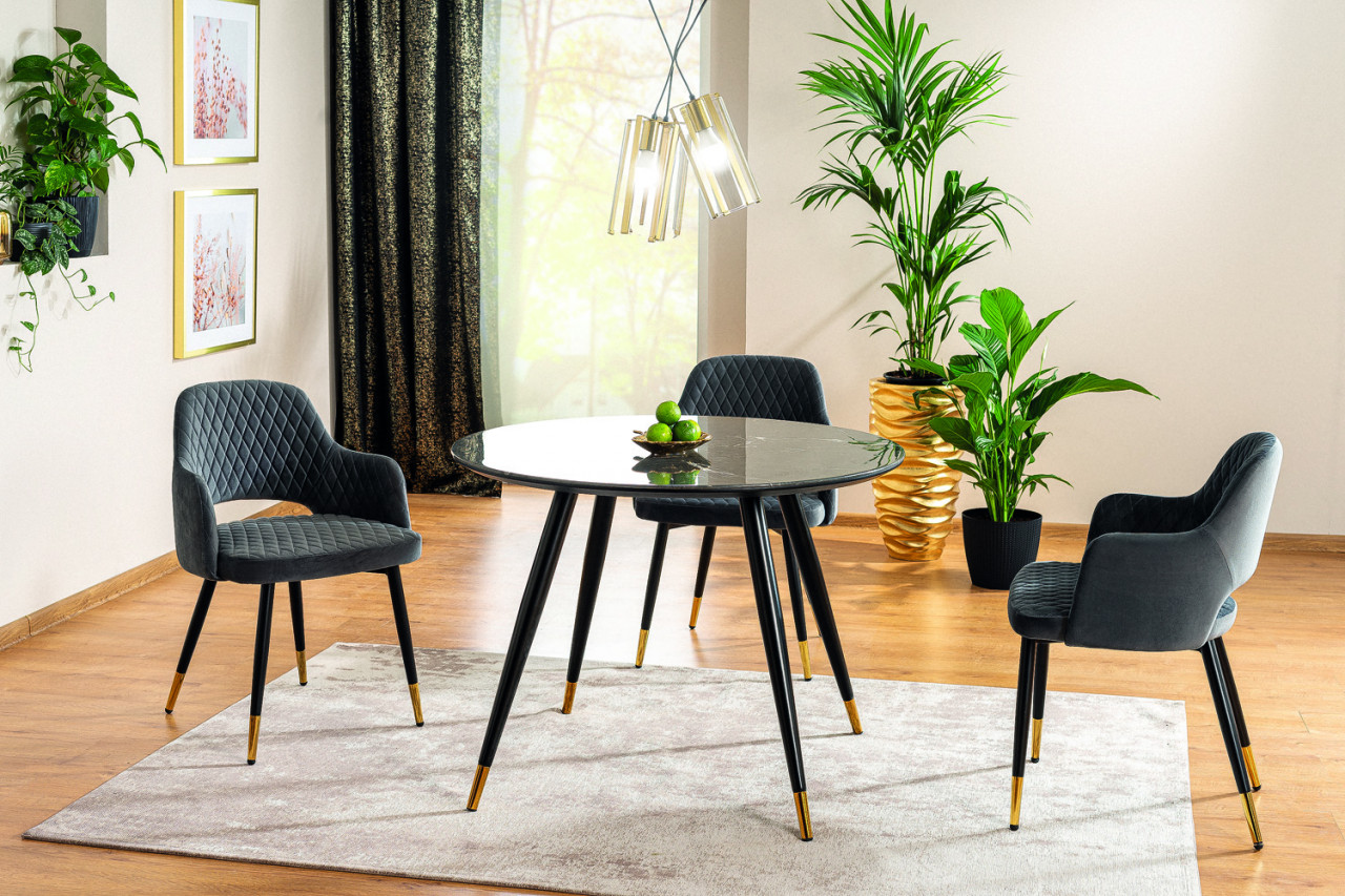 Poze Masa Cyryl II rotunda Marmura Neagra - Ø100 x h76 cm