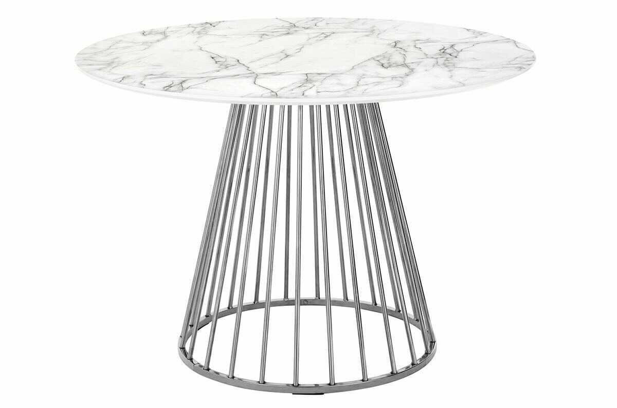 Poze Masa din MDF GLAM MARBLE SILVER – Ø110 x h75 cm