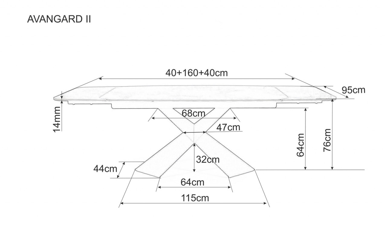 Poze Masa extensibila Avangard II Ceramic Noir Laurent negru/negru mat - L160-240 cm