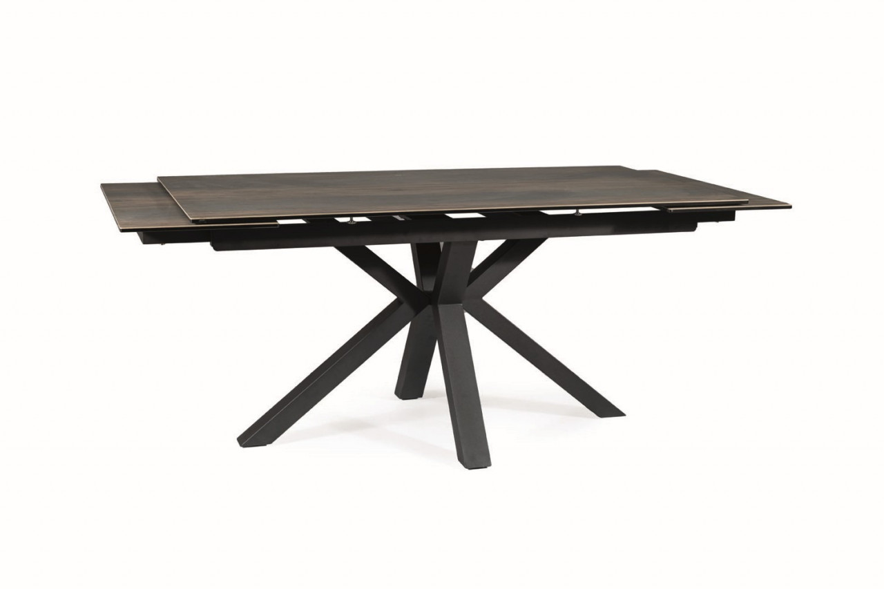Poze Masa extensibila Columbus Ceramic maro/negru mat - L160-240 cm