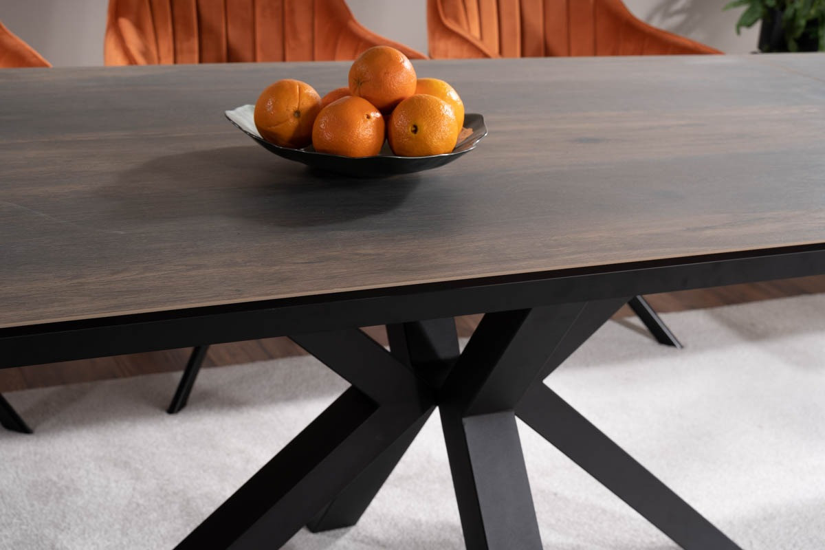 Poze Masa extensibila Columbus Ceramic maro/negru mat - L160-240 cm