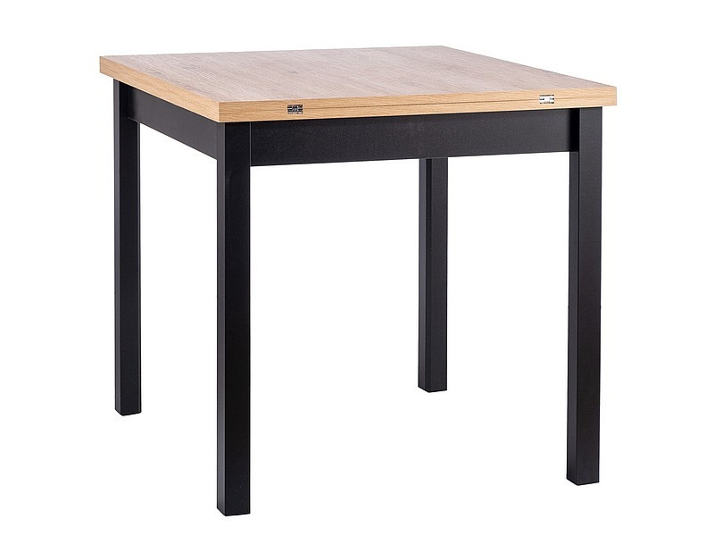 Poze Masa extensibila Flip stejar artizan/negru – L80-160xl80xh76 cm