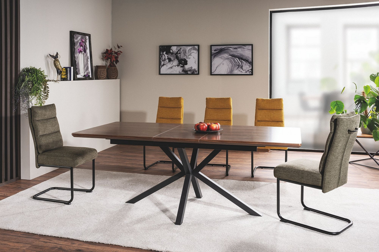 Poze Masa extensibila Logan nuc/negru - L160-200 x l90 x h75 cm homewish.ro