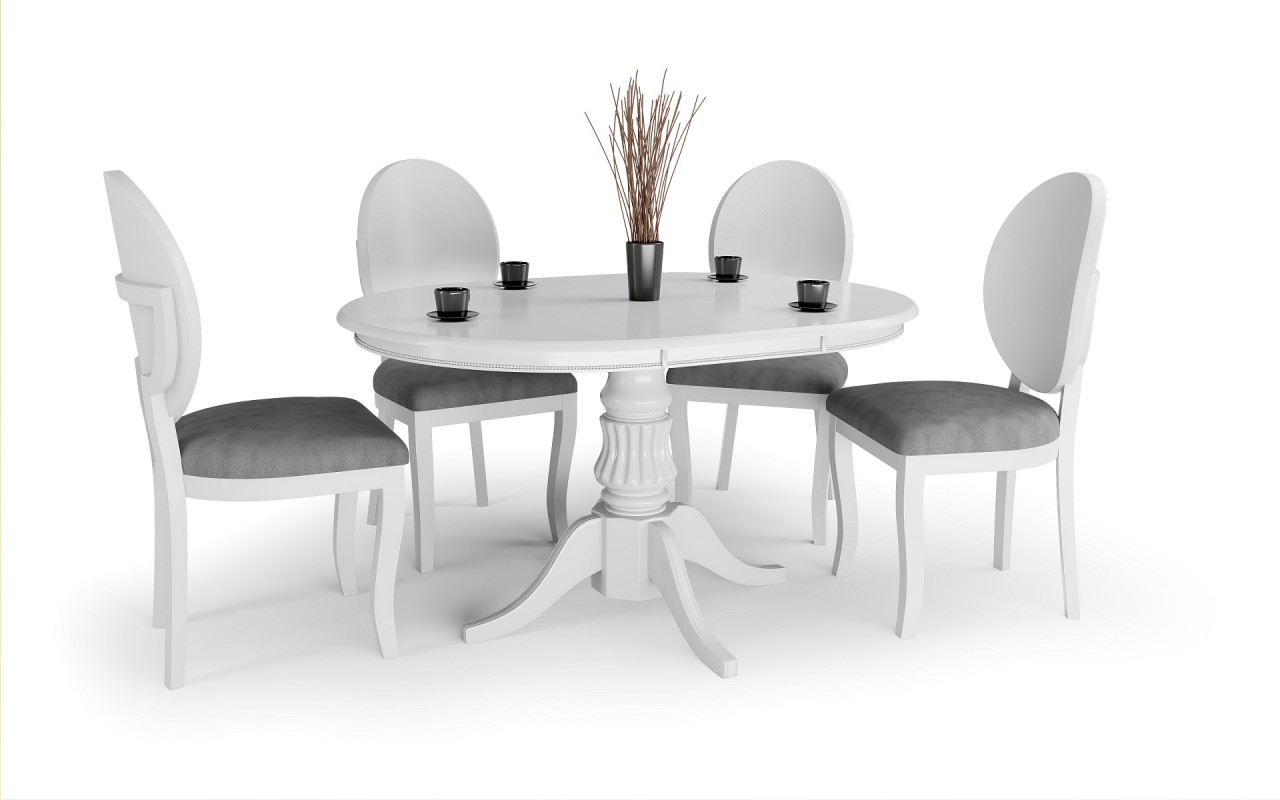 Poze Masa extensibila William alba - L90/124 x l90 x h75 cm