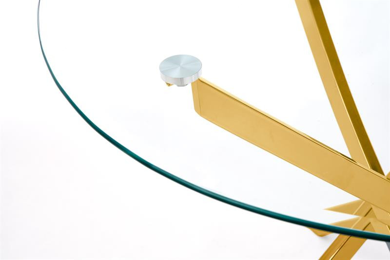 Poze Masa rotunda sticla Raymond gold – d 100 x h 73 cm