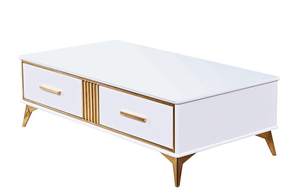 Poze Masuta de cafea Laval alb/gold – H41 cm