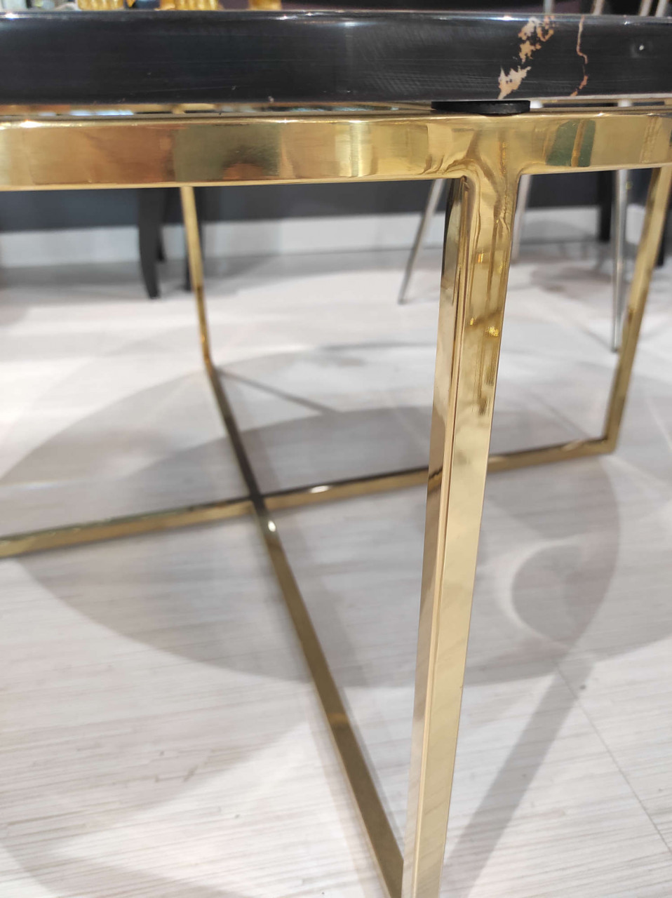 Poze Masuta de cafea Pelio negru/gold si marmura – H42 cm