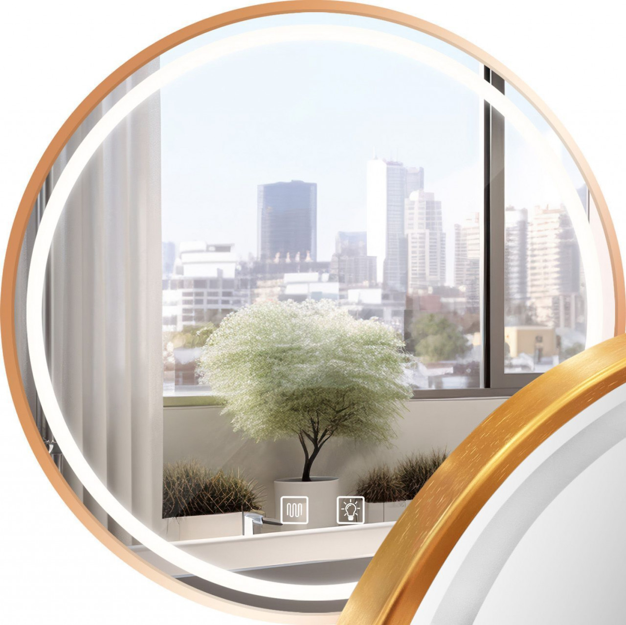 Poze Oglinda LED 80cm MMJ roz gold
