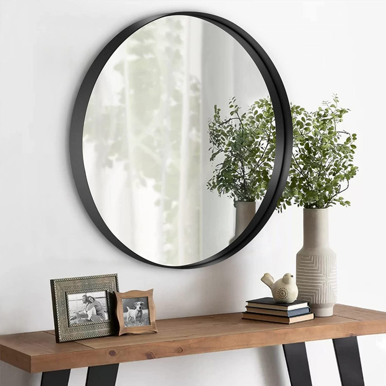Poze Oglinda rotunda neagra Loft 39 cm JZ-01
