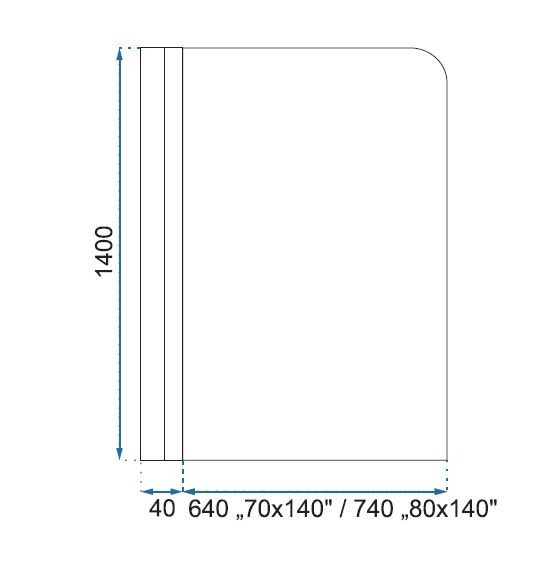 Poze Paravan de cada Topaz sticla securizata - 70x140 cm