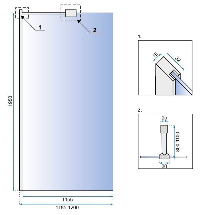 Poze Paravan de dus Aero N 120 transparent