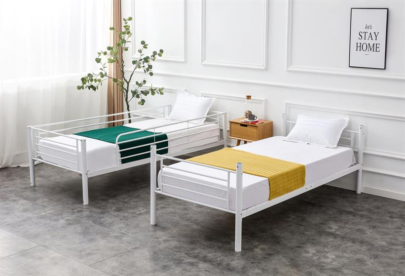 Poze Pat supraetajat metalic Bunky alb - 90 x 200 cm