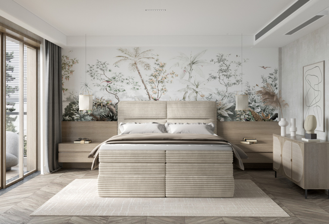 Poze Pat tapitat boxspring Hudson 160x200 cm