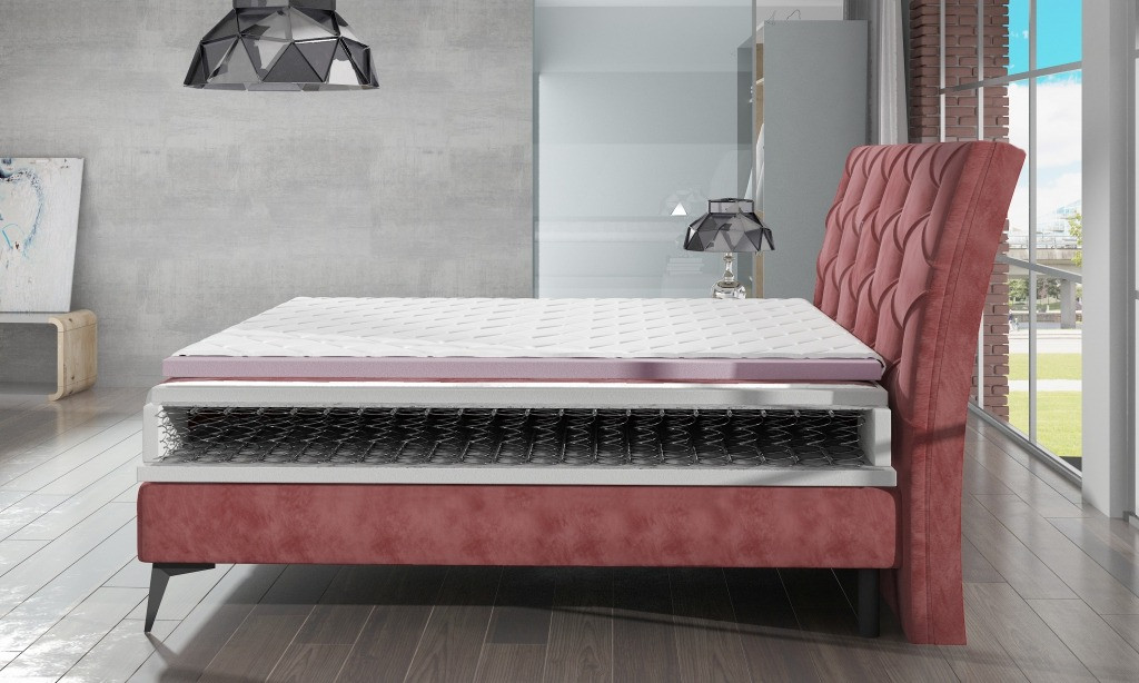 Poze Pat tapitat boxspring Laos – 180/200 cm
