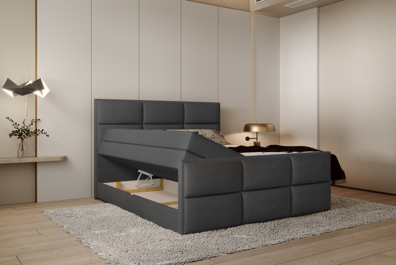 Poze Pat tapitat boxspring Melva 180x200 cm