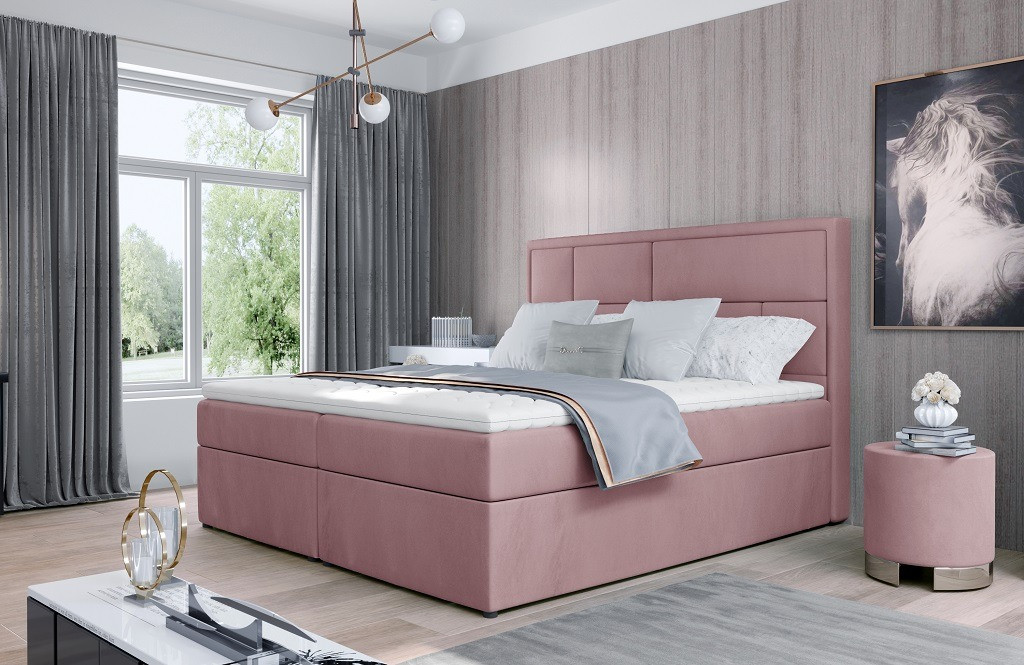 Poze Pat tapitat boxspring Meron – 180/200 cm