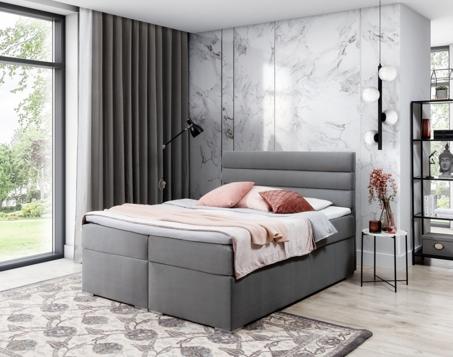 Pat tapitat boxspring softy – 140/200 cm
