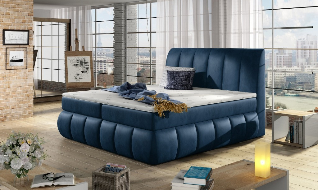 Poze Pat tapitat boxspring Vincenzo – 160/200 cm