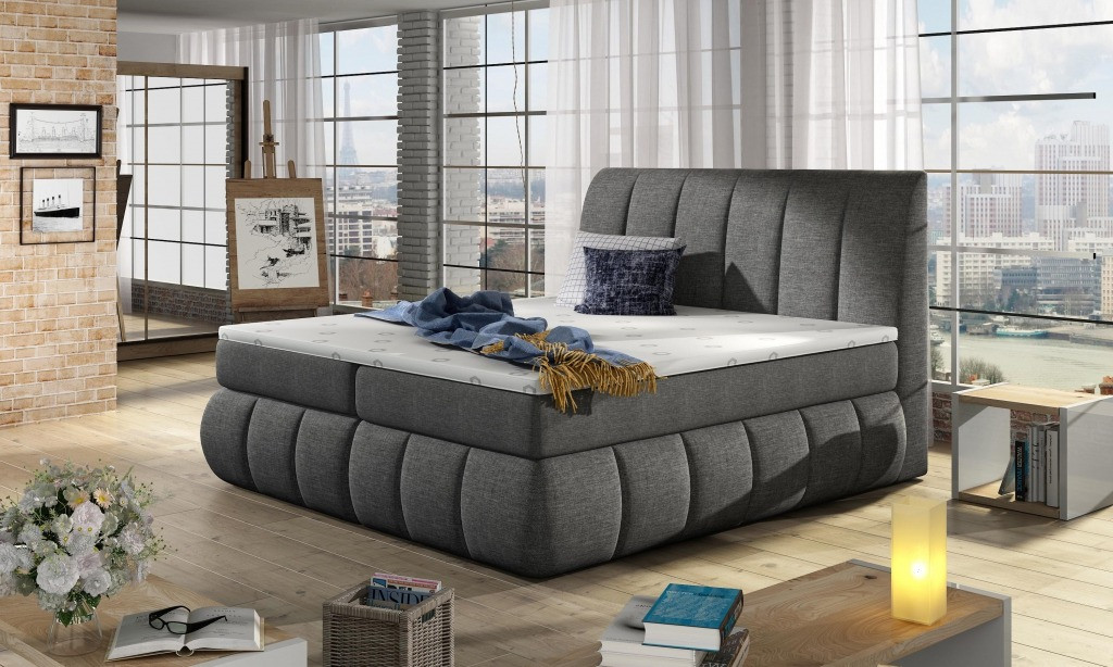 Poze Pat tapitat boxspring Vincenzo – 160/200 cm