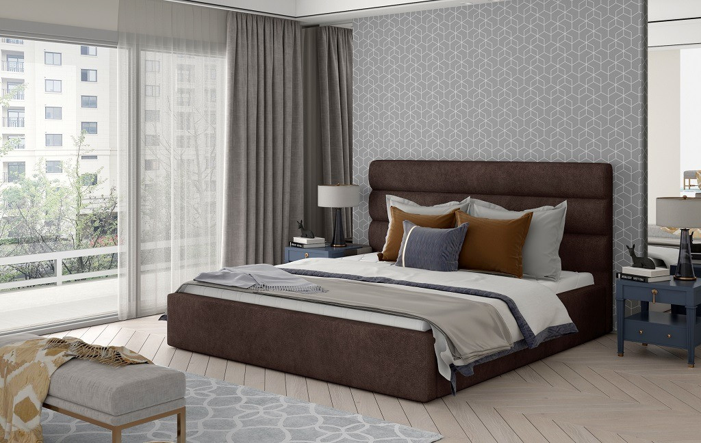 Poze Pat tapitat Caramel – 140/200, L223 x l140 x h93 cm