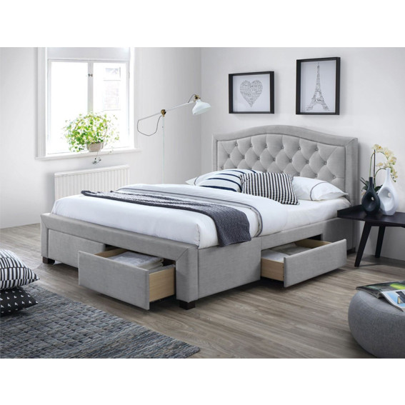 Poze Pat tapitat Electra gri - 160x200 cm