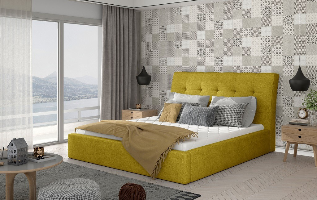 Poze Pat tapitat Inge – 160/200, L223 x l160 x h93 cm