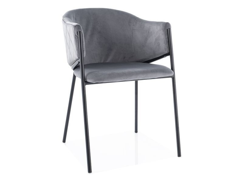 Poze Scaun Bono velvet gri Blu14/negru