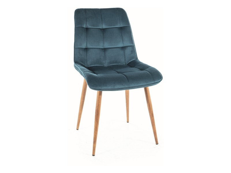 Poze Scaun Chic D velvet turcoaz/stejar Blu85