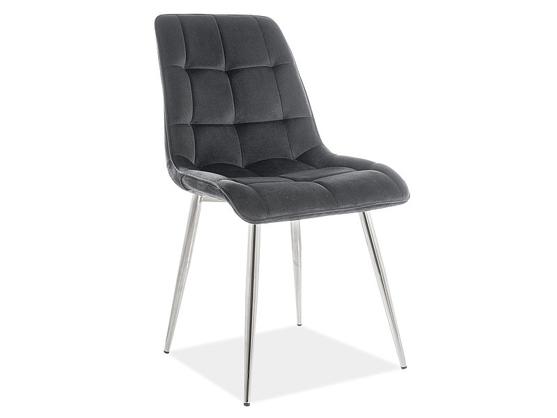 Poze Scaun Chic Velvet Negru/ Chrom - l47 x A41 x H87 cm