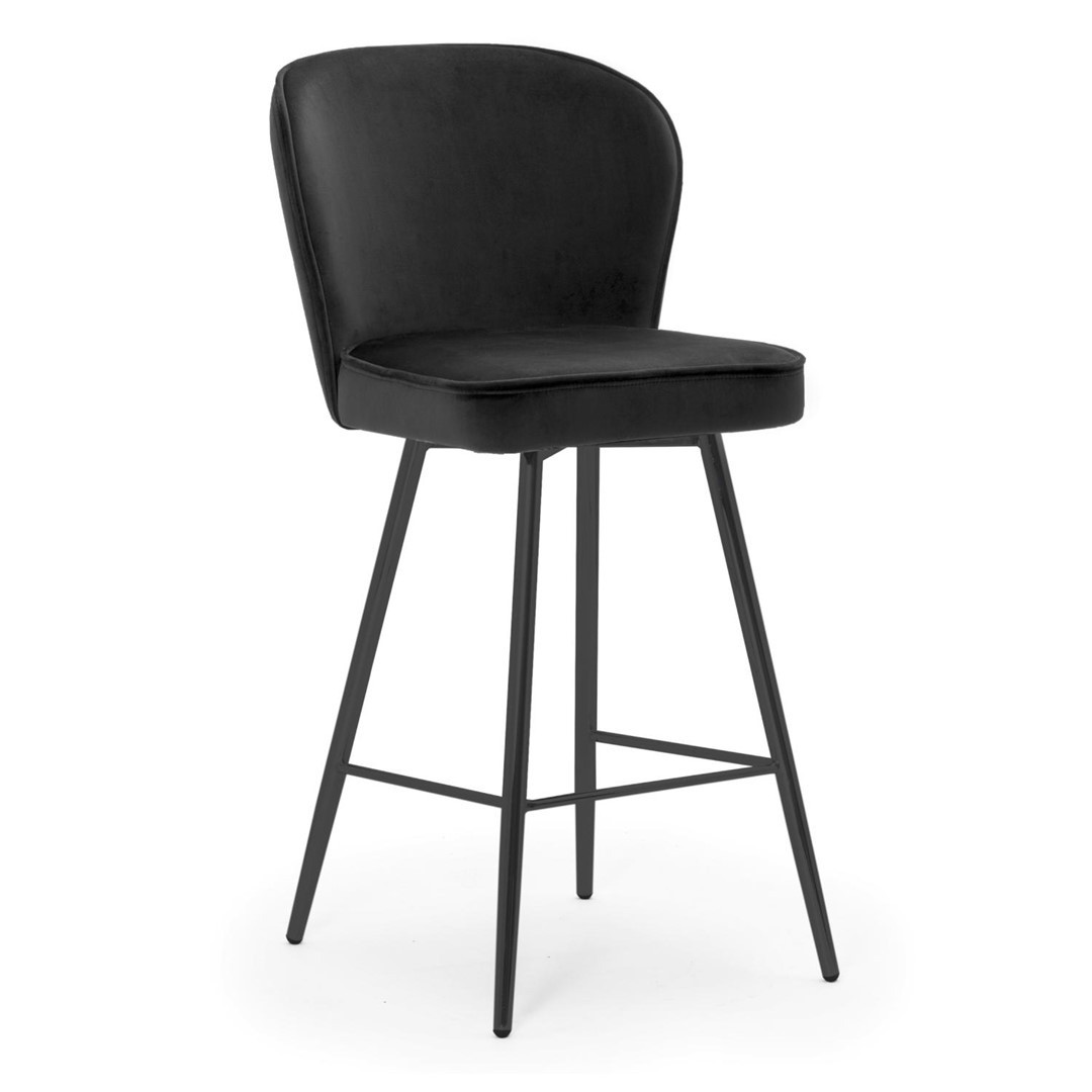 Poze Scaun de bar Aine negru picioare negru - H70 cm