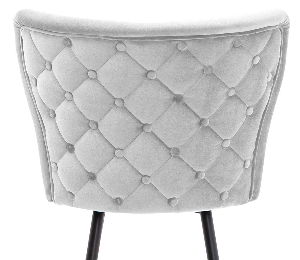 Poze Scaun de bar Modena gri picioare negru - H60 cm